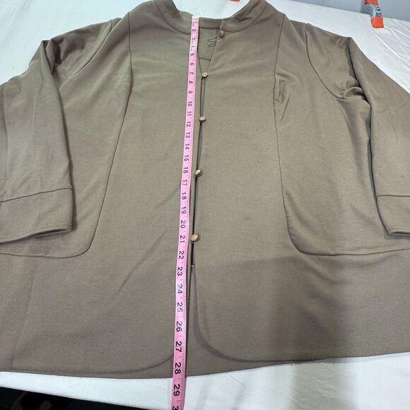 Avenue Women’s Plus Size 30/32 4X Taupe Blazer Jacket Button Front Lightweight - Picture 3 of 10